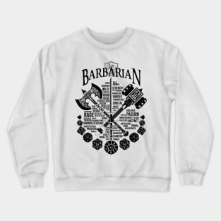 RPG Class Series: Barbarian - Black Version Crewneck Sweatshirt